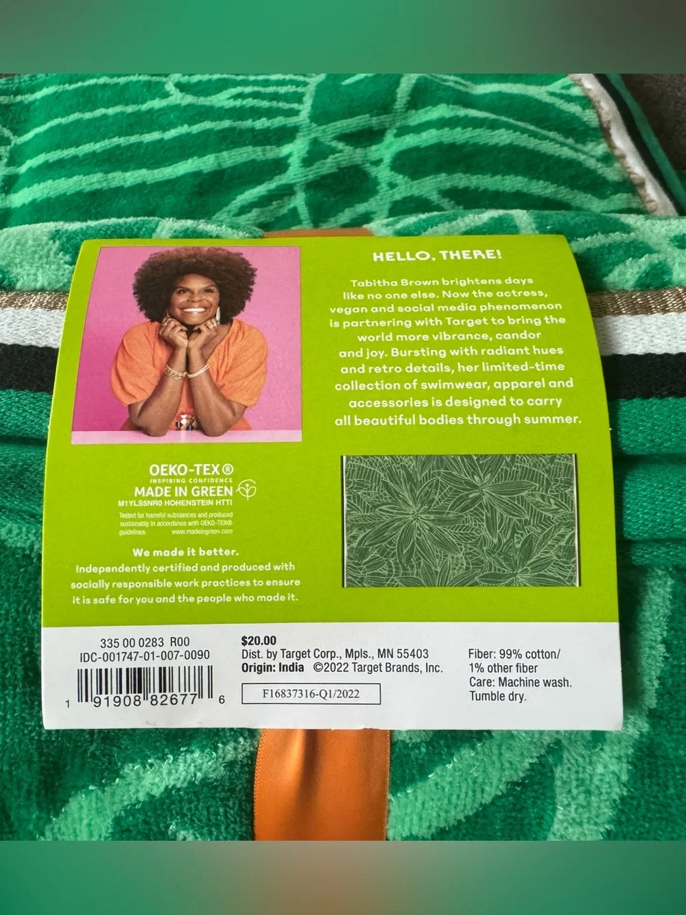 Tabitha Brown Hello There Limited Edition Linear Floral Beach Towel - Set of 2
